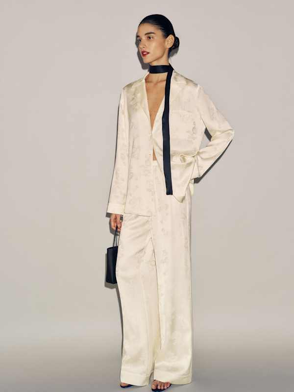 Ella Silk Set - Ivory Jacquard